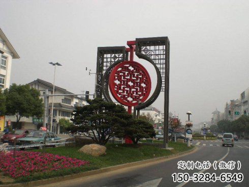 景區(qū)中國結(jié)雕塑廠家，烤漆工藝制作，民俗文化標(biāo)識