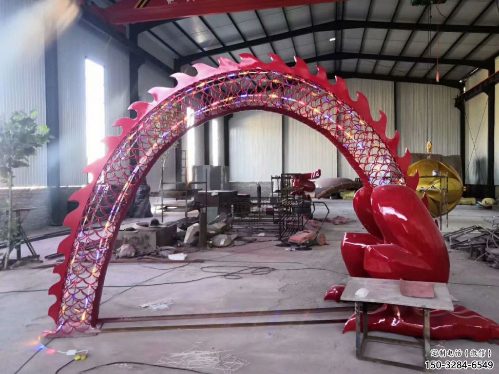 酒店大門雕塑 景觀美陳雕塑 現(xiàn)代拱門雕塑