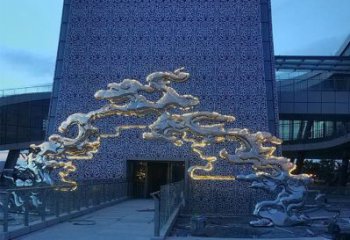 彩繪大門雕塑 電鍍現代雕塑 公園拱門雕塑