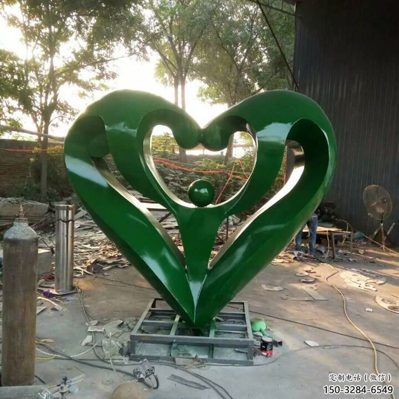 仿真愛心雕塑 電鍍現代雕塑 廣場雕塑