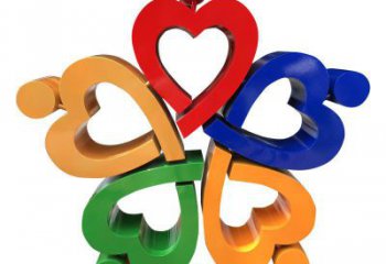 愛心雕塑 愛情美陳雕塑 噴漆雕塑