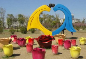 公園心形雕塑 創意企業雕塑 美陳愛情雕塑