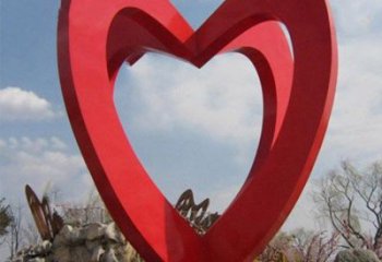 廣場心形雕塑 抽象桃心雕塑 烤漆愛情雕塑