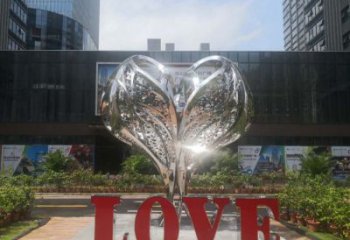 街道心形雕塑 現代桃心雕塑 彩繪愛情雕塑