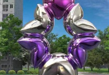 街頭心形雕塑 大型別墅區雕塑 鋼管愛情雕塑