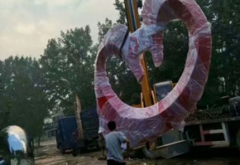 庭院心形雕塑 公園雕塑 鍛造愛情雕塑