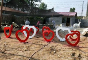 心形雕塑 景觀美陳雕塑 噴漆愛情雕塑