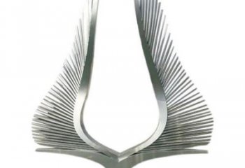 鏡面鳳尾雕塑，拉絲工藝，廣場抽象小品雕塑