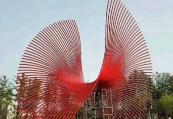 噴漆鳳尾雕塑 中式村口雕塑 草地雕塑