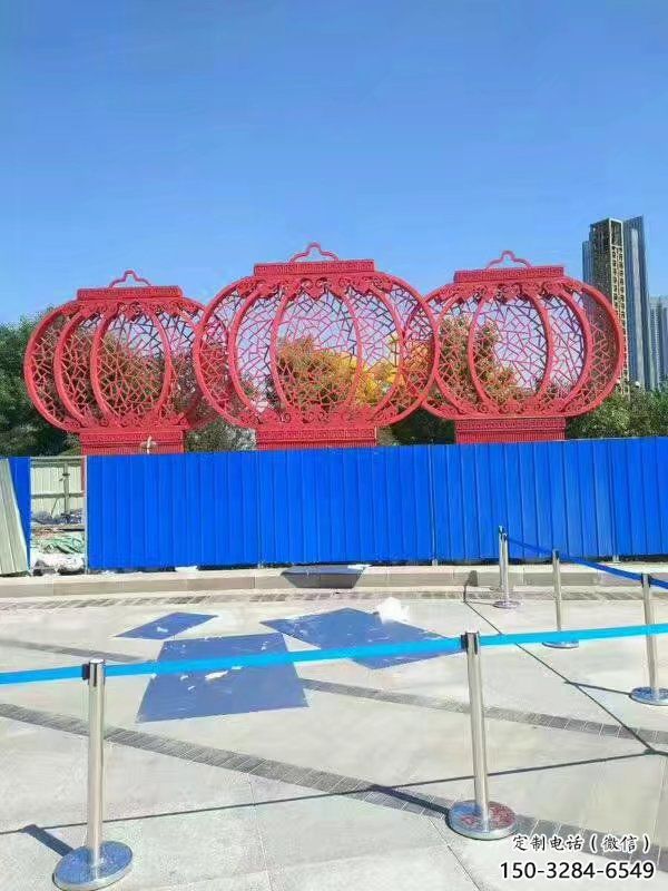 燈籠雕塑 拉絲雕塑 步行街雕塑