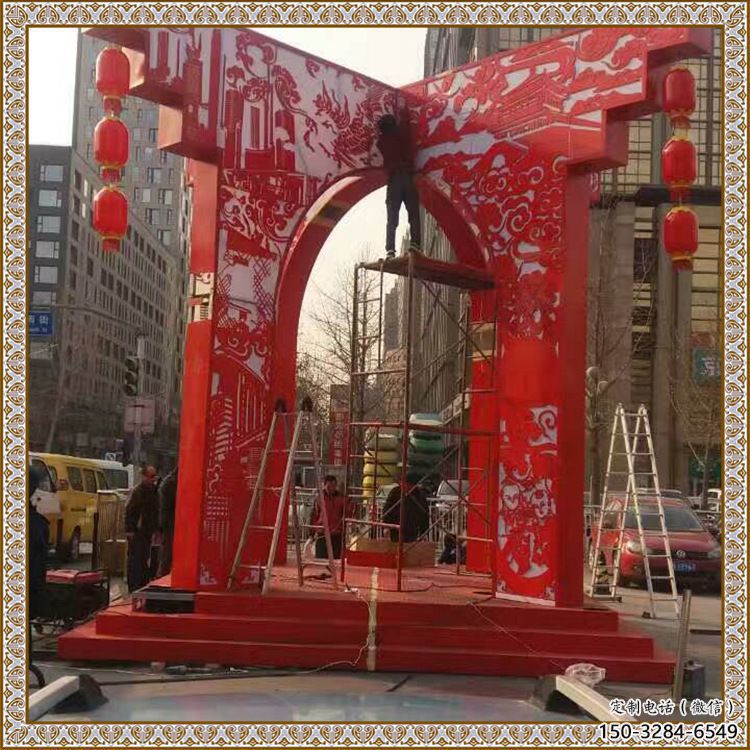 美陳燈籠雕塑 異形噴水雕塑 酒店雕塑