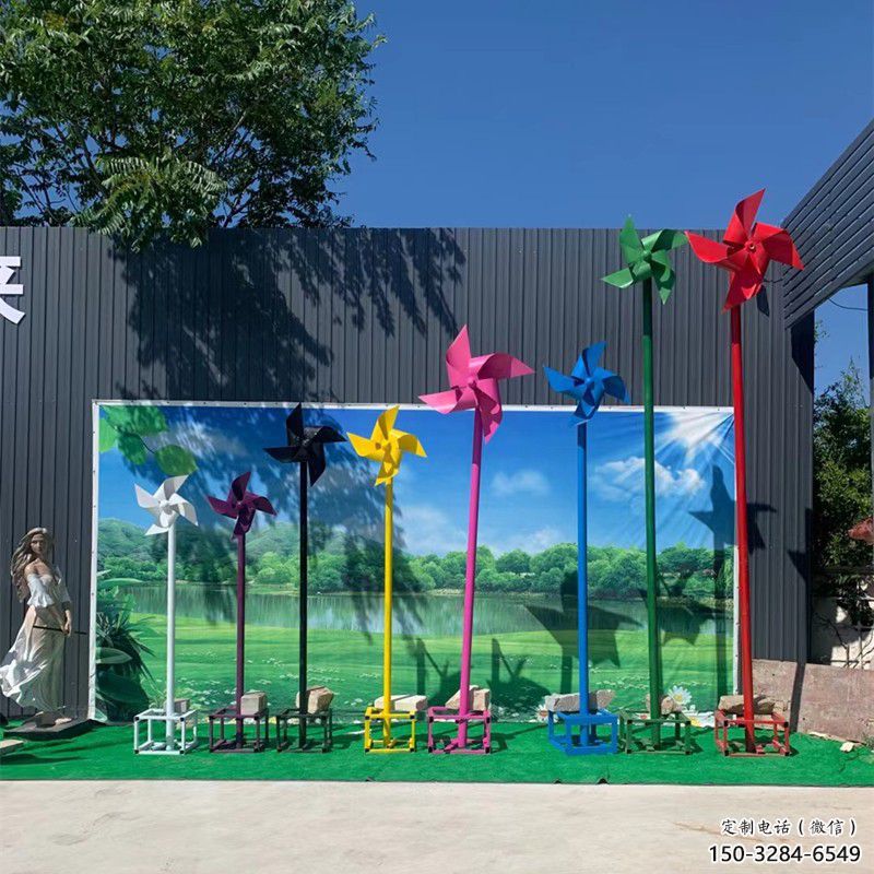 景觀風(fēng)車雕塑 仿真風(fēng)動(dòng)雕塑 景觀旋轉(zhuǎn)雕塑