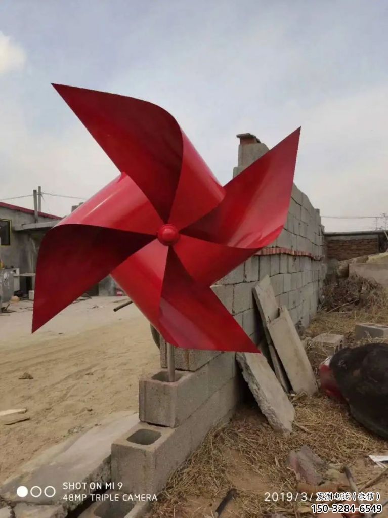 水景風(fēng)車雕塑 彩繪剪紙旋轉(zhuǎn)雕塑 現(xiàn)代旋轉(zhuǎn)雕塑