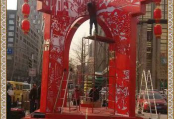 美陳燈籠雕塑 異形噴水雕塑 酒店雕塑