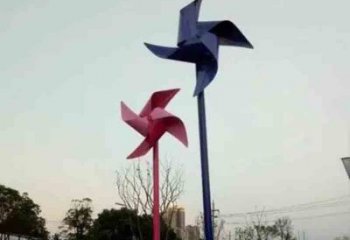 住宅小區風車雕塑 啞光風動雕塑 公園旋轉雕塑