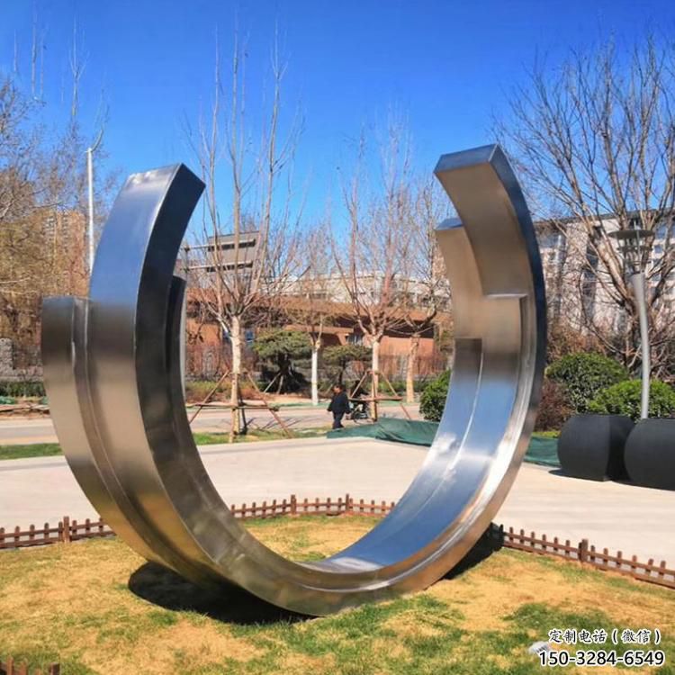 別墅區月牙雕塑 大型別墅區雕塑 剪影月亮牙雕塑