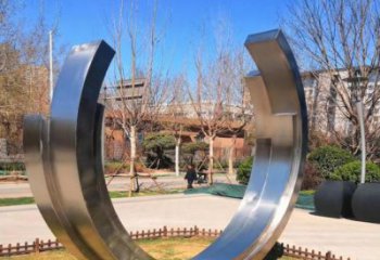 別墅區月牙雕塑 大型別墅區雕塑 剪影月亮牙雕塑