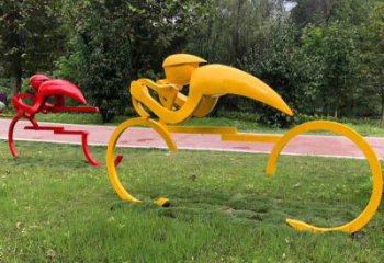 酒店自行車雕塑 景觀體育雕塑 現(xiàn)代運動員雕塑