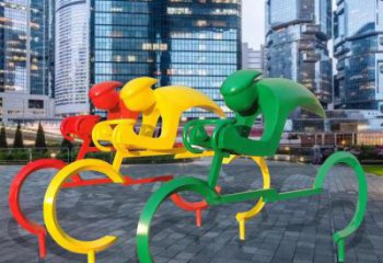 庭院自行車雕塑 公園運(yùn)動(dòng)員雕塑 鍛造體育雕塑