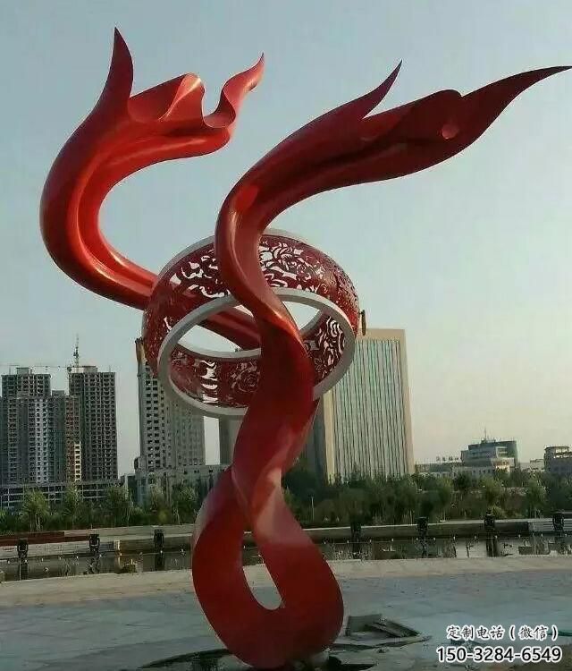 街頭大鼓雕塑 大型別墅區雕塑 鋼管鑼鼓雕塑