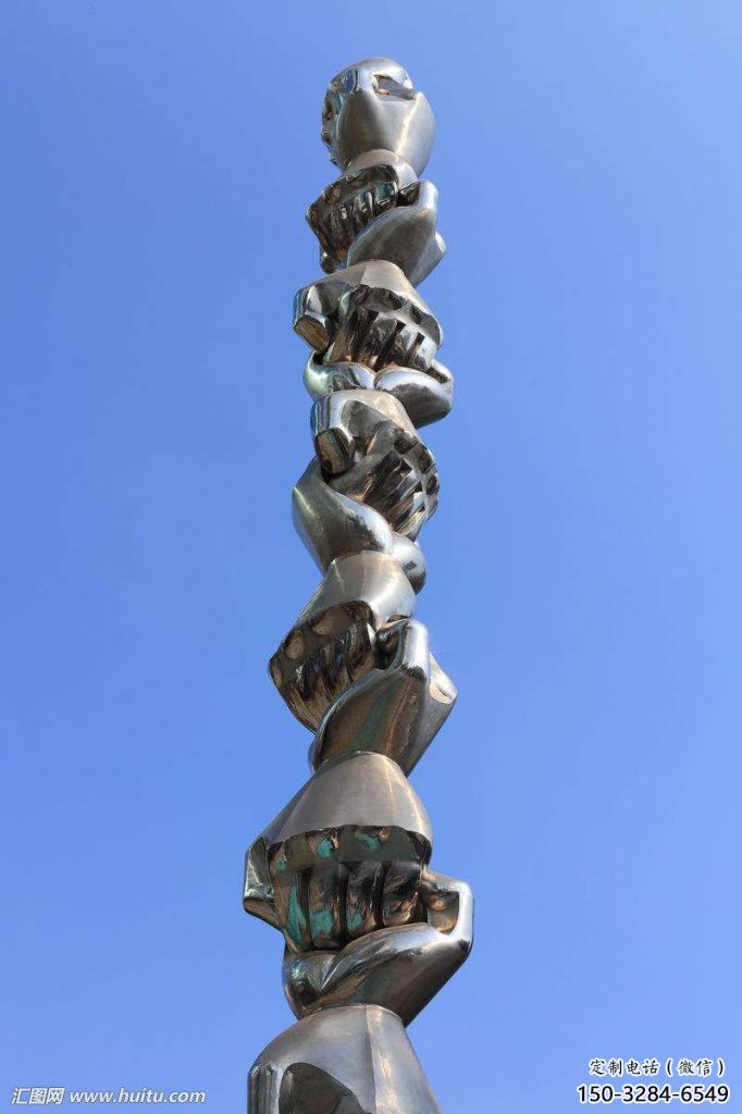 景觀拳頭雕塑 剪影握拳雕塑 商業街手勢雕塑