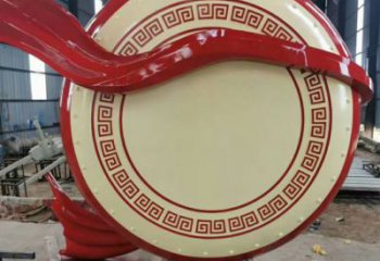 彩繪大鼓雕塑 電鍍現代鑼鼓雕塑 公園雕塑