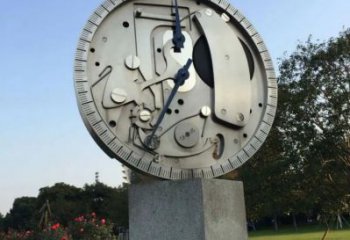 創(chuàng)意鐘表雕塑 啞光時鐘雕塑 公園雕塑