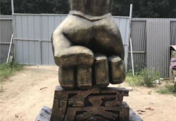 草地拳頭雕塑 現(xiàn)代校園手勢雕塑 大型握拳雕塑