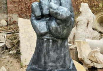 街道拳頭雕塑 現(xiàn)代握拳雕塑 彩繪手勢(shì)雕塑