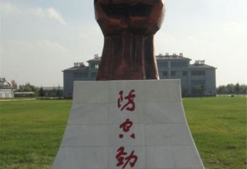 現代拳頭雕塑 大型別墅區握拳雕塑 彩繪手勢雕塑