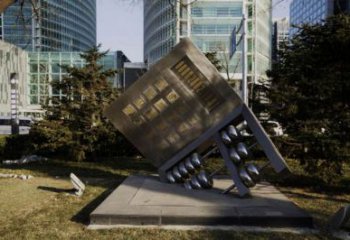 街道電腦雕塑 現代雕塑 彩繪筆記本雕塑