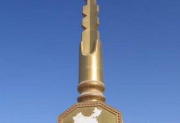 噴漆鑰匙雕塑 中式村口雕塑 草地金鑰匙雕塑