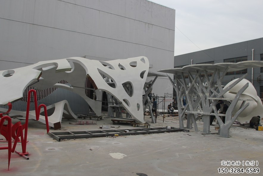 美陳數字雕塑 異形噴水文字雕塑 酒店雕塑