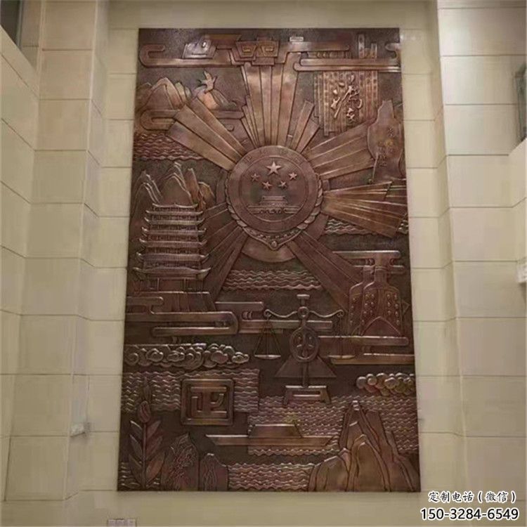 別墅區(qū)校徽雕塑 大型別墅區(qū)景墻雕塑 剪影浮雕雕塑