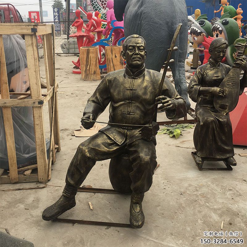 商業街琵琶雕塑 烤漆音樂雕塑 彩繪樂器雕塑