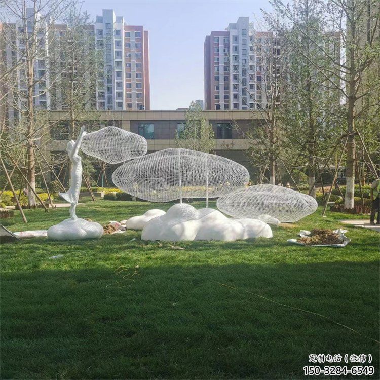 懸空云梯雕塑 大型別墅區(qū)云朵雕塑 農(nóng)村梯子雕塑