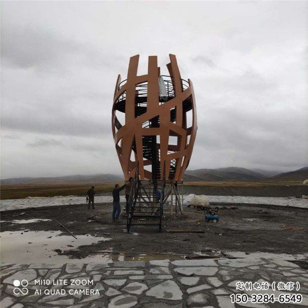 彩繪鳥(niǎo)籠雕塑 景觀鳥(niǎo)籠子雕塑 街頭籠子雕塑