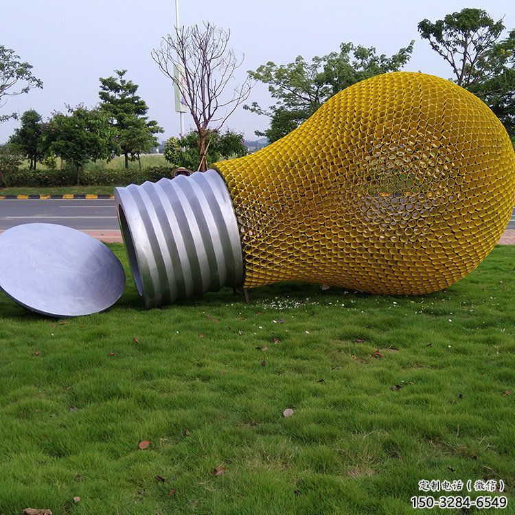 抽象燈泡雕塑 啞光燈具主題 室內電燈泡雕塑