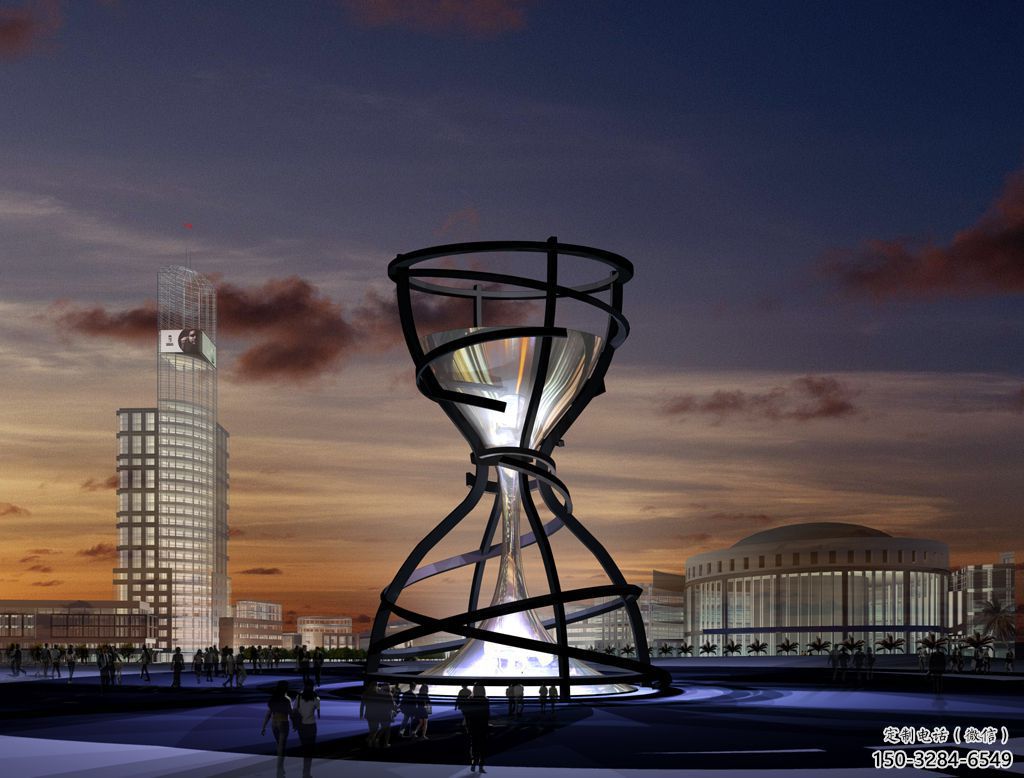 彩繪沙漏雕塑 景觀雕塑 街頭漏斗雕塑