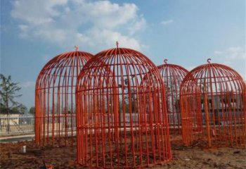 鏤空鳥籠雕塑 噴水園林籠子雕塑 住宅小區鳥籠子雕塑