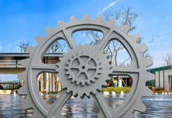 齒輪雕塑 歐式步行街工業(yè)雕塑 大型機(jī)械雕塑