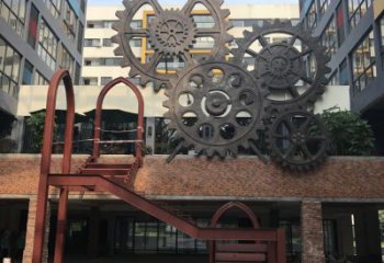 創意齒輪雕塑 啞光工業雕塑 公園機械雕塑
