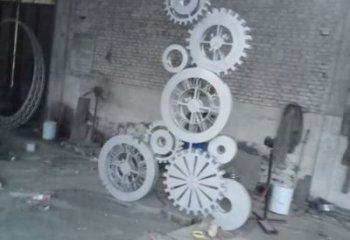 中式齒輪雕塑 啞光工業雕塑 游樂場機械雕塑