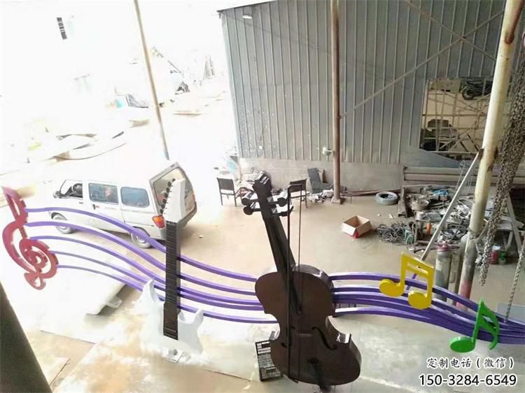 噴漆樂譜雕塑 中式村口符號雕塑 草地音樂雕塑