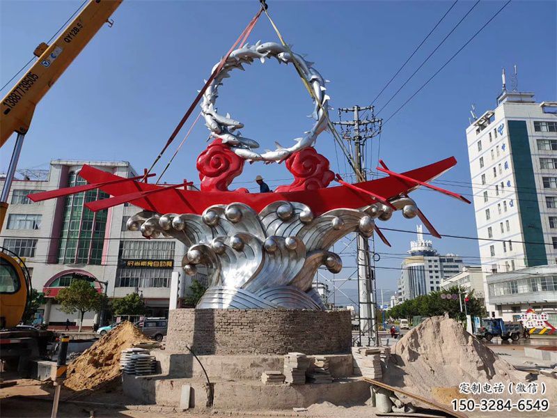 龍舟雕塑 歐式步行街劃槳雕塑 大型競賽雕塑