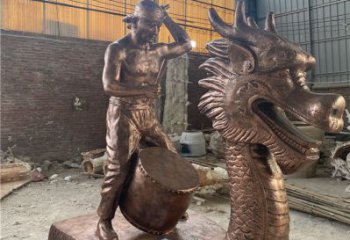 景觀龍舟雕塑 烤漆大型劃槳雕塑 酒店競賽雕塑