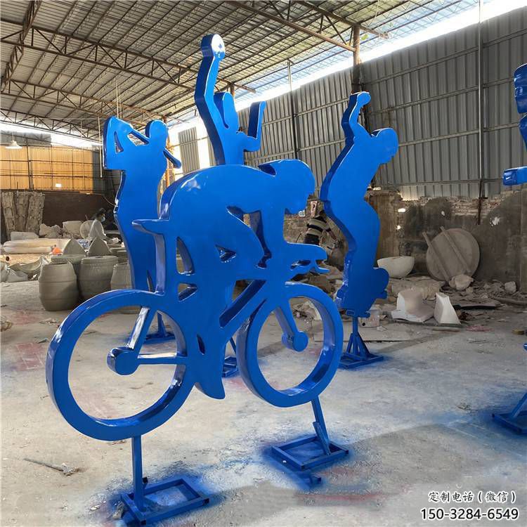 幾何賽車(chē)雕塑 發(fā)光公園體育雕塑 大門(mén)口賽車(chē)人雕塑