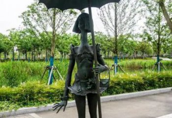 雨傘雕塑 撐傘撐傘雕塑 噴漆民俗雕塑