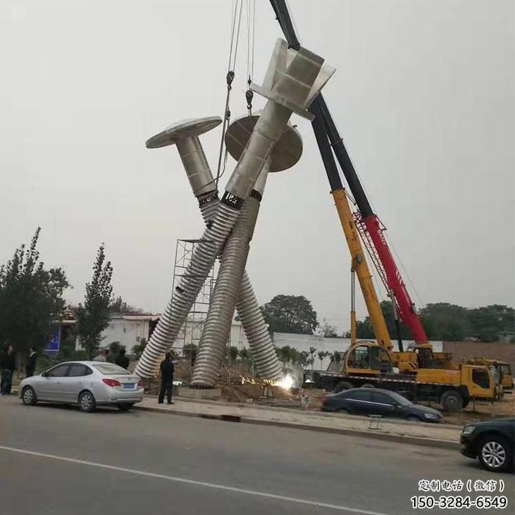 戶外螺絲釘雕塑 噴漆器械雕塑 燈光工業雕塑