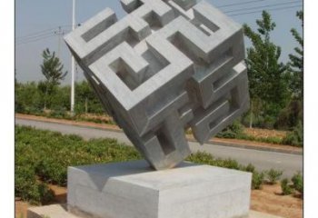 創意立方體雕塑 啞光幾何體雕塑 公園雕塑